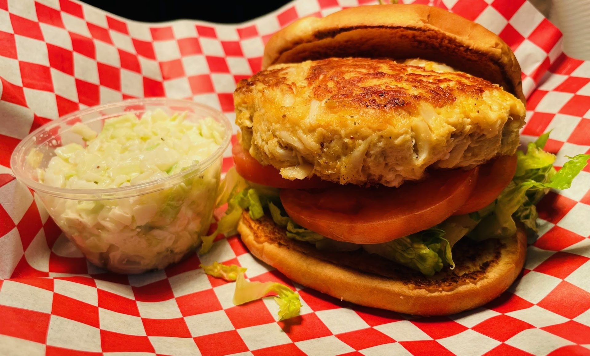 Food Crab Cake Sandwich