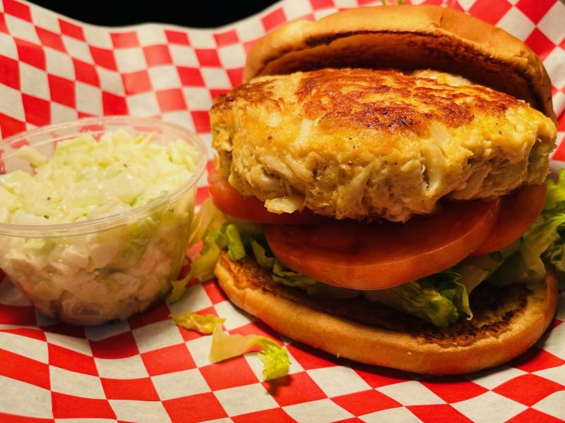 Food Crab Cake Sandwich